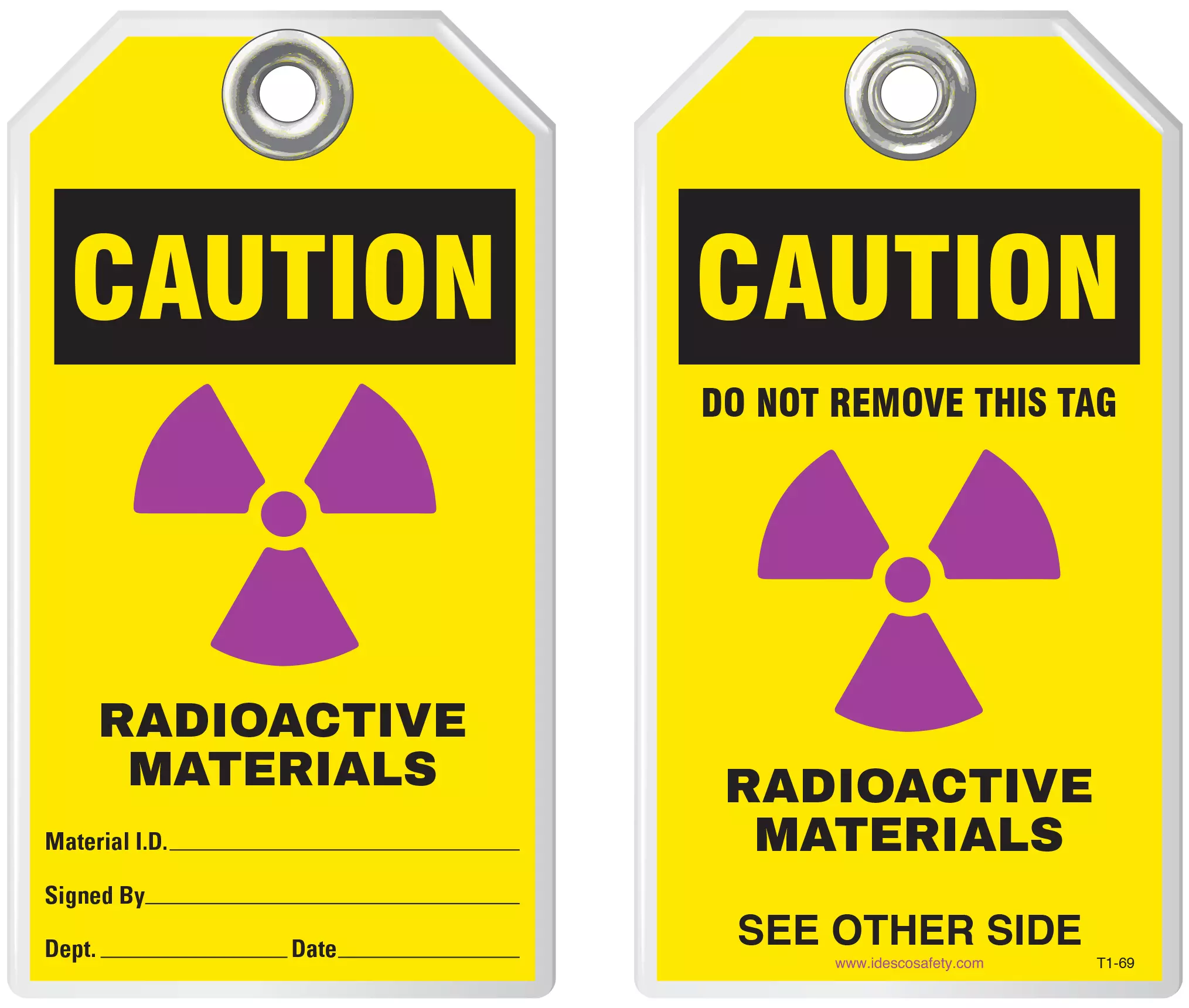 Safety Tag Caution, Radioactive Materials