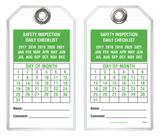Inspection Safety Tag - Safety Inspection Daily Checklist