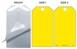 Yellow (Blank) Self-Laminating Safety Tag Kit (Paper Tags and Laminating Pouches)