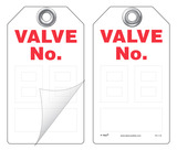 Valve No. (2-Digit) Self-Laminating Peel and Stick Safety Tag 
