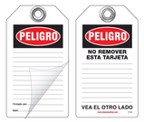 Peligro Self-Laminating Peel and Stick Safety Tag (Spanish) 