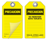 Precaucion Self-Laminating Peel and Stick Safety Tag (Spanish)  