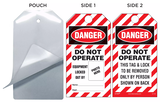 Danger, Do Not Operate, Equipment Locked Out By Self-Laminating Tag Kit