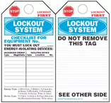 Lockout System Checklist Paper Tag 