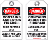 Safety Tag - Danger, Contains Asbestos Fibers