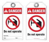 Lockout Safety Tag - Danger, Do Not Operate (Ansi)