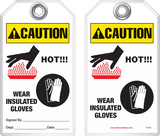 Warning Tag - Caution, Hot! Wear Insulated Gloves (Ansi)