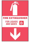 Fire Extinguisher Sign, For Liquids and Gases 