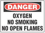 Danger Sign, Oxygen, No Smoking, No Open Flames 