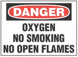 Danger Sign, Oxygen, No Smoking, No Open Flames 