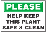 Sanitary Sign: Help Keep This Plant Safe 