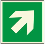 Aluminum Glow-in-the-Dark Directional Arrow, Angled, with Adhesive Back