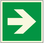 Aluminum Glow-in-the-Dark Directional Arrow, Straight, with Adhesive Back