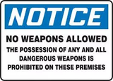 Notice No Weapons Allowed