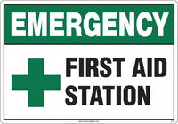 Emergency Sign, First Aid Station 
