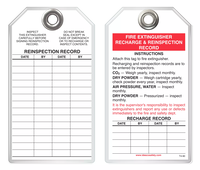 Fire Prevention Safety Tag - Fire Extinguisher Recharge And Reinspection Record (Supervisor)