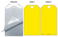 Yellow (Blank) Self-Laminating Safety Tag Kit (Paper Tags and Laminating Pouches)