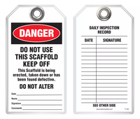 Maintenance Safety Tag - Danger, Do Not Use This Scaffold, Keep Off