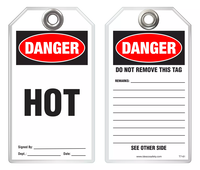 Maintenance Safety Tag - Danger, Hot