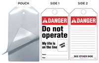 Danger, Do Not Operate, My Life Is On The Line Self-Laminating Tag Kit (Ansi)