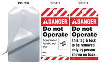 Danger, Do Not Operate, Equipment Locked Out By Self-Laminating Tag Kit (Ansi)