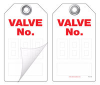 Valve No. (3-Digit) Self-Laminating Peel and Stick Safety Tag  