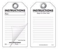 Instructions  Self-Laminating Peel and Stick Safety Tag 