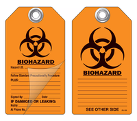 Biohazard Self-Laminating Peel and Stick Safety Tag  