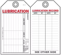 Lubrication Self-Laminating Peel and Stick Safety Tag 