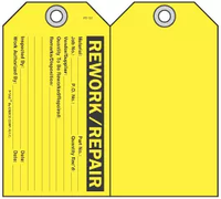 Rework/Repair Self-Laminating Peel and Stick Safety Tag 