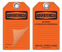 Advertencia Self-Laminating Peel and Stick Safety Tag  (Spanish)