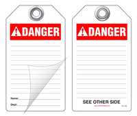 Danger Self-Laminating Peel and Stick Tag (Ansi)