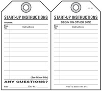 Start Up Instructions Self-Laminating Peel and Stick Safety Tag
