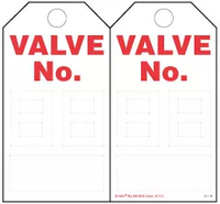 Valve Numbering Paper Tag 