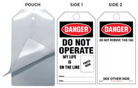 Danger, Do Not Operate, My Life Is On The Line Self-Laminating Tag Kit