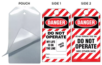 Danger, Do Not Operate, My Life Is On The Line Self-Laminating Tag Kit (Striped)