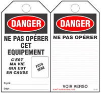 Danger, Ne Pas Operer Cet Equipement Self-Laminating Tag Kit