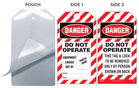 Danger, Do Not Operate, Equipment Locked Out By Self-Laminating Tag Kit