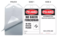 Peligro, No Hacer Funcionar, Mi Vida Esta A Riesgo Self-Laminating Tag Kit (Spanish)