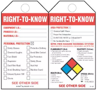 Right-To-Know (Personal Protection Checklist) Paper Tag 