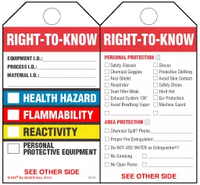 Right-To-Know (Health, Flammability And Reactivity) Paper Tag 