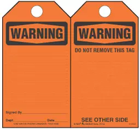 Warning Paper Tag 