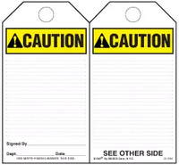 Caution (Ansi) Paper Tag 