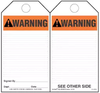 Warning (Ansi) Paper Tag 