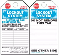 Lockout System Checklist Paper Tag 