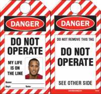DIY Photo ID Safety Tags, DO NOT OPERATE, MY LIFE IS ON THE LINE (20 Safety Tags per package) 