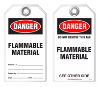 Fire Prevention Safety Tag - Danger, Flammable Material