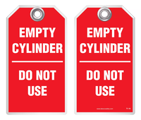 Safety Tag - Empty Cylinder, Do Not Use