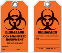 Safety Tag - Biohazard, Contaminated Equipment