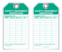 Maintenance Safety Tag - Safety Equipment Inspection